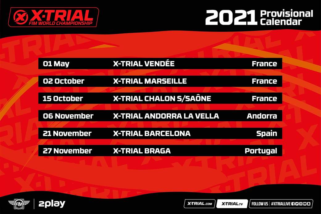 FIM XTrial 2021 calendar update FIM
